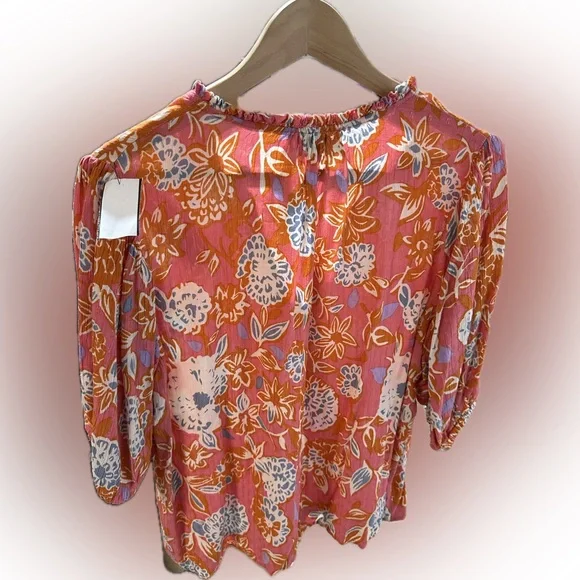Rachel Zoe Floral Blouse - Pink, Orange, and White - Picture 4 of 7